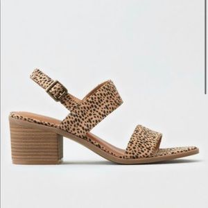 American Eagle Animal Print Block Heel Sandal